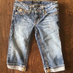 Girls Size 7 Tractor Bermuda Jean Shorts